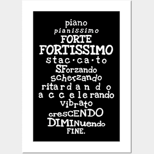 Music Teacher Shirt Italian Musical Terms Words List Posters and Art